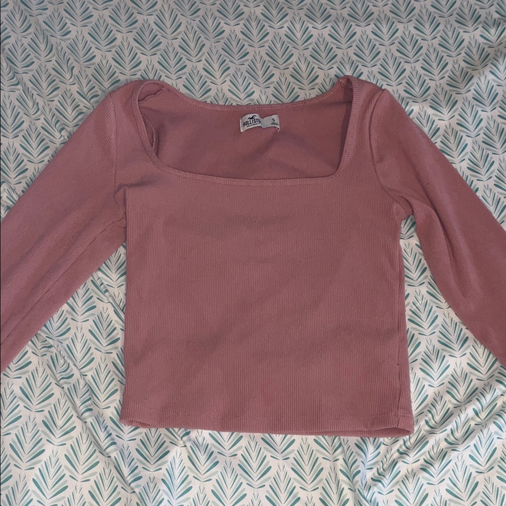 Hollister Mauve Square Neck Crop Top